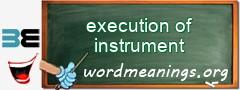 WordMeaning blackboard for execution of instrument